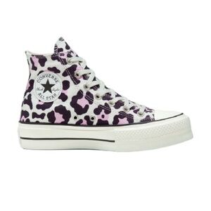Pink Leopard Print Platform Converse